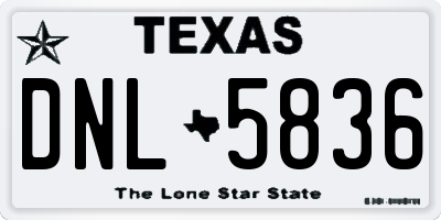 TX license plate DNL5836