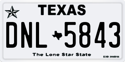 TX license plate DNL5843