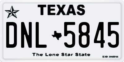 TX license plate DNL5845