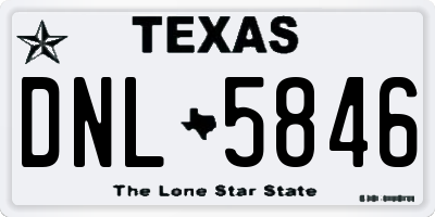 TX license plate DNL5846