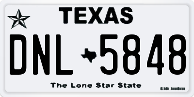 TX license plate DNL5848