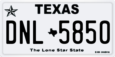 TX license plate DNL5850
