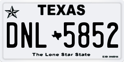 TX license plate DNL5852