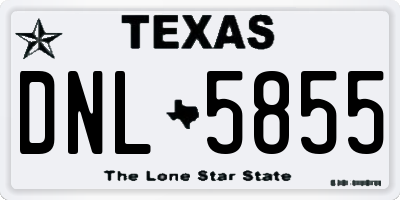 TX license plate DNL5855