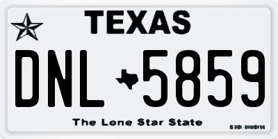 TX license plate DNL5859