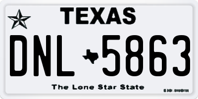 TX license plate DNL5863