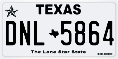 TX license plate DNL5864