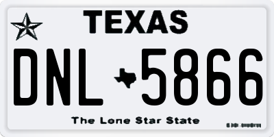 TX license plate DNL5866