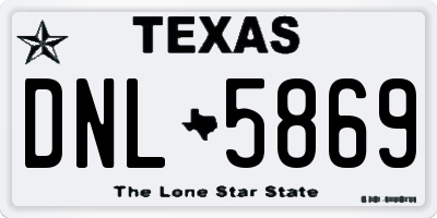 TX license plate DNL5869