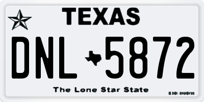 TX license plate DNL5872