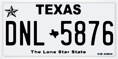 TX license plate DNL5876