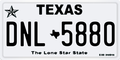 TX license plate DNL5880