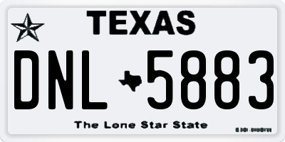 TX license plate DNL5883