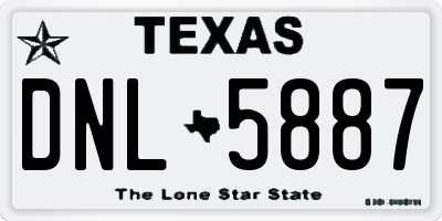 TX license plate DNL5887