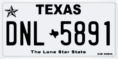 TX license plate DNL5891
