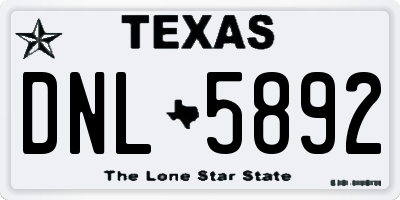 TX license plate DNL5892