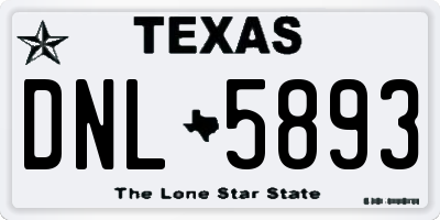 TX license plate DNL5893