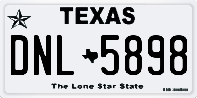 TX license plate DNL5898