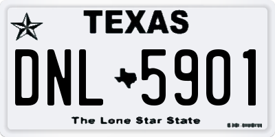 TX license plate DNL5901