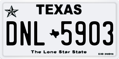 TX license plate DNL5903