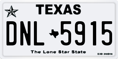 TX license plate DNL5915