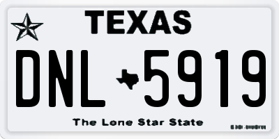 TX license plate DNL5919
