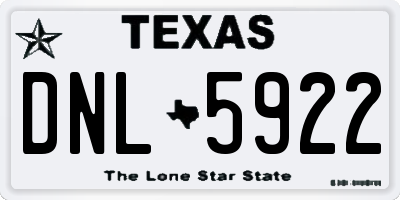 TX license plate DNL5922