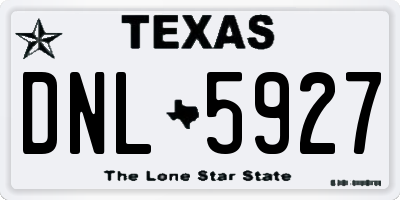TX license plate DNL5927