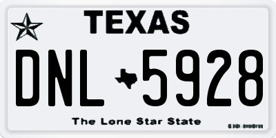 TX license plate DNL5928