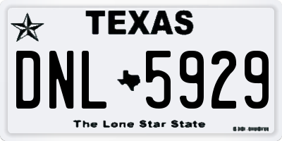 TX license plate DNL5929