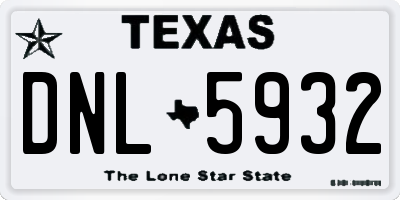 TX license plate DNL5932