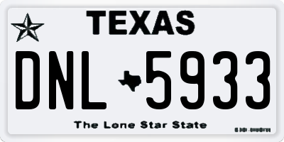 TX license plate DNL5933
