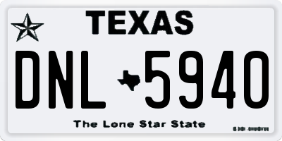 TX license plate DNL5940