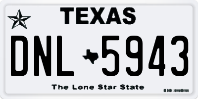 TX license plate DNL5943