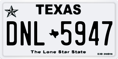 TX license plate DNL5947