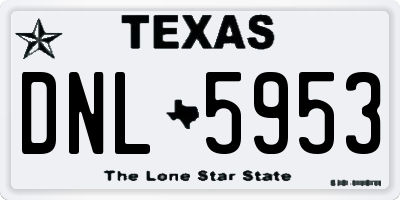 TX license plate DNL5953