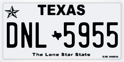TX license plate DNL5955