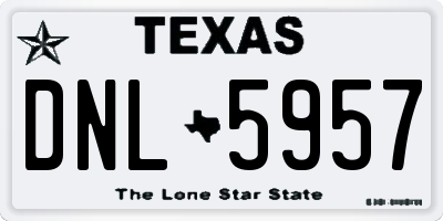 TX license plate DNL5957