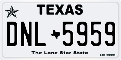 TX license plate DNL5959