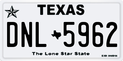 TX license plate DNL5962
