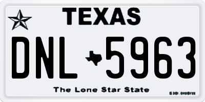 TX license plate DNL5963