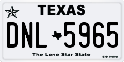 TX license plate DNL5965