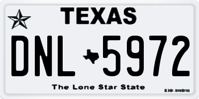 TX license plate DNL5972