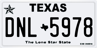 TX license plate DNL5978