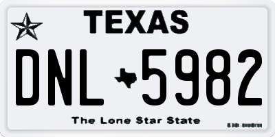 TX license plate DNL5982
