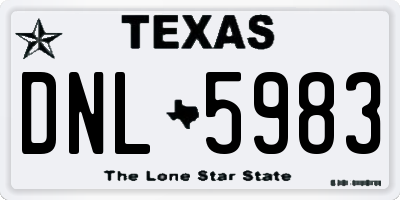 TX license plate DNL5983