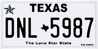 TX license plate DNL5987