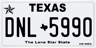 TX license plate DNL5990