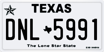 TX license plate DNL5991