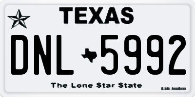 TX license plate DNL5992